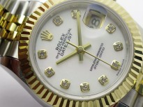 Datejust 28mm 279173 SS/YG BP Best Edition White MOP Crystals Markers Dial on SS/YG Jubilee Bracelet ETA2671