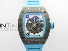RM055 Real NTPT ZF 1:1 Best Edition Skeleton Dial on Blue Rubber Strap SEIKO Movement