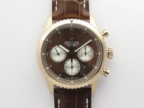 Navitimer 8 RG B12 Best Edition Black dial On Brown Leather Strap A7750