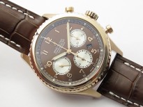 Navitimer 8 RG B12 Best Edition Black dial On Brown Leather Strap A7750