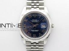 DateJust 41 126334 904 SS ARF 1:1 Best Edition Blue Dial Roman Markers on Jubilee Bracelet A2824 V3