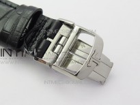 Master Ultra Thin Small Second SS ZF 1:1 Best Edition Black Dial on Black Leather Strap A896
