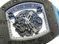 RM055 Real NTPT Blue Inner ZF 1:1 Best Edition Skeleton Dial on Blue Rubber Strap SEIKO Movement