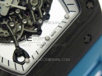 RM055 Real NTPT Blue Inner ZF 1:1 Best Edition Skeleton Dial on Blue Rubber Strap SEIKO Movement