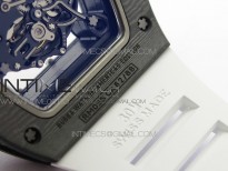 RM055 Real NTPT White Inner ZF 1:1 Best Edition Skeleton Dial on White Rubber Strap SEIKO Movement