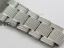 DateJust 41 126334 904 Full Paved Diamonds BP Best Edition Blue Dial Sticks Markers on Oyster Bracelet A2824