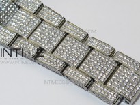 DateJust 41 126334 904 Full Paved Diamonds BP Best Edition Blue Dial Sticks Markers on Oyster Bracelet A2824