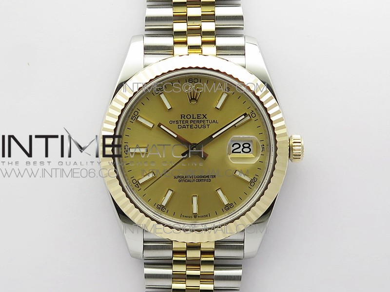 DateJust 41 126333 Wrapped SS/YG 3AF 1:1 Best Edition YG Lumed Dial on Wrapped SS/YG Jubilee Bracelet A3235