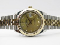 DateJust 41 126333 Wrapped SS/YG ARF 1:1 Best Edition YG Dial Crystal Markers on Wrapped SS/YG Jubilee Bracelet A3235