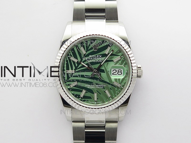 DateJust 36 SS 126234 BP 1:1 Best Edition New Green Dial on Oyster Bracelet