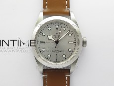 Black Bay 41 SS LF 1:1 Best Edition Silver Dial on Brown Leather Strap A2824