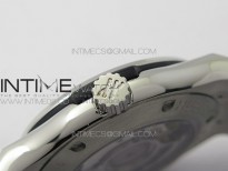 Classic Fusion 42mm SS Paved Diamonds Case/Bezel B50F Gray Dial On Gray Gummy Strap A2892