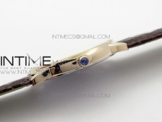 Ronde Solo de Cartier 36mm K11 RG/Dia 1:1 Best Edition White Dial on Black croco leather strap Ronda Quartz