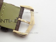 Ronde Solo de Cartier 36mm K11 RG/Dia 1:1 Best Edition White Dial on Black croco leather strap Ronda Quartz