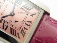 Tank Solo Ladies 25mm SS K11 1:1 Best Edition Pink Dial on Pink Croco Leather Strap Ronda Quartz