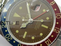 Vintage GMT Master 6542 Blue/Red Bezel Tropical Black Dial on SS Jubilee Bracelet A2836