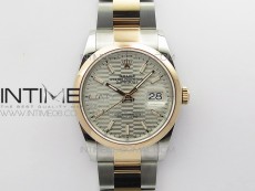 DateJust 36 SS/RG 126201 BP 1:1 Best Edition Silver Dial on Oyster Bracelet 