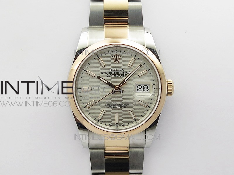 DateJust 36 SS/RG 126201 BP 1:1 Best Edition Silver Dial on Oyster Bracelet 