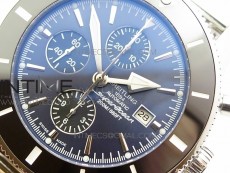 SuperOcean A13312 44mm Black Ceramic Bezel Blue Dial/black subdial on SS Bracelet A7750