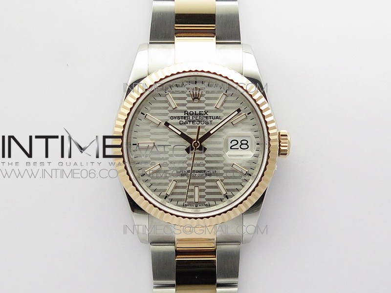 DateJust 36 SS/RG 126231 BP 1:1 Best Edition Silver Dial on Oyster Bracelet