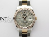 DateJust 36 SS/RG 126281 BP 1:1 Best Edition Silver Dial on Oyster Bracelet
