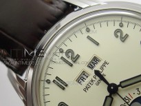 Perpetual Calendar 5320G-001 SS GSF 1:1 Best Edition Cream Dial on Brown Leather Strap A324