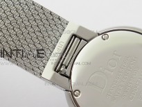 La D de dior Satine SS Case 8848F 1:1 Best Edition Black Dial on SS bracelet Swiss Quartz