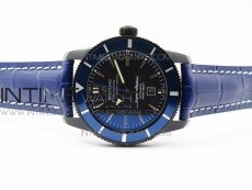 Super Ocean Heritage DLC Black Dial on Blue Leather Strap A2824