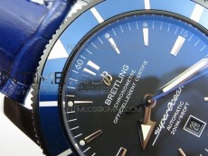 Super Ocean Heritage DLC Black Dial on Blue Leather Strap A2824