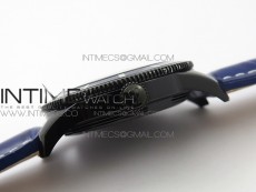 Super Ocean Heritage DLC Black Dial on Blue Leather Strap A2824