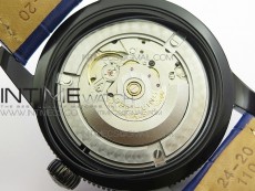 Super Ocean Heritage DLC Black Dial on Blue Leather Strap A2824