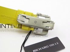 RM11-03 SS KVF 1:1 Best Edition Crystal Skeleton Dial on Yellow Racing Rubber Strap A7750