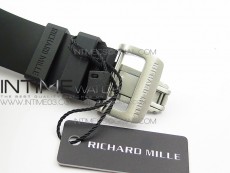 RM11-03 SS KVF 1:1 Best Edition Crystal Skeleton Dial on Black Racing Rubber Strap A7750