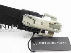 RM11-03 SS KVF 1:1 Best Edition Crystal Skeleton Dial on Black Racing Rubber Strap A7750