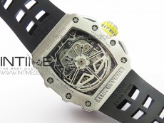 RM11-03 SS KVF 1:1 Best Edition Crystal Skeleton Dial on Black Racing Rubber Strap A7750