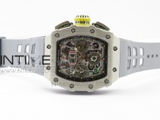 RM11-03 SS KVF 1:1 Best Edition Crystal Skeleton Dial on Gray Racing Rubber Strap A7750