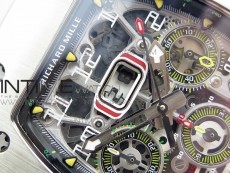 RM11-03 SS KVF 1:1 Best Edition Crystal Skeleton Dial on Gray Racing Rubber Strap A7750