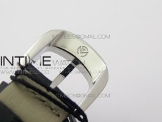 Crazy Hours Real Jumping Hour SS ABF White Dial White Markers on Black Leather Strap A23J