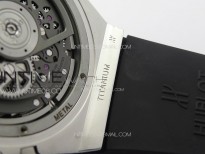 Hublot Big Bang Unico Titanium Full Diamonds ZF 1:1 Best Edition Skeleton Dial on Black Rubber Strap A1280