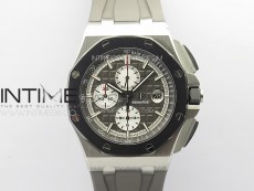 Royal Oak Offshore 44mm SS APSF 1:1 Best Edition Gray Dial on Black Rubber Strap 
