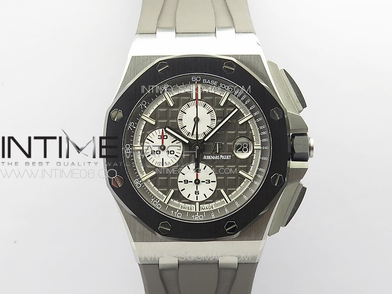Royal Oak Offshore 44mm SS APSF 1:1 Best Edition Gray Dial on Grey Rubber Strap 