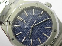 Royal Oak 41mm 15400 SS ZF 1:1 Best Edition Blue Textured Dial on SS Bracelet SA3120 Super Clone