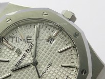 Royal Oak 41mm 15400 SS ZF 1:1 Best Edition Silver Textured Dial on SS Bracelet SA3120 Super Clone