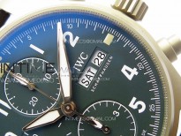 Pilot Chrono Spitfire IW387902 Bronze ZF 1:1 Best Edition Green Dial on Brown Leather Strap A7750