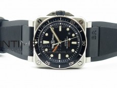 BR 03-92 Diver SS Black Dial on Rubber Strap MIYOTA 9015 (Free Leather)
