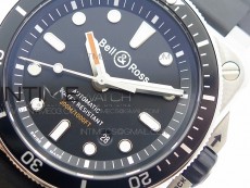 BR 03-92 Diver SS Black Dial on Rubber Strap MIYOTA 9015 (Free Leather)
