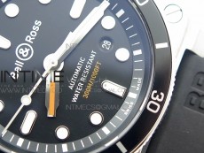 BR 03-92 Diver SS Black Dial on Rubber Strap MIYOTA 9015 (Free Leather)