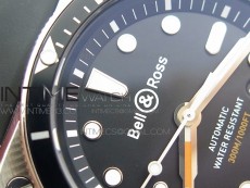 BR 03-92 Diver SS Black Dial on Rubber Strap MIYOTA 9015 (Free Leather)