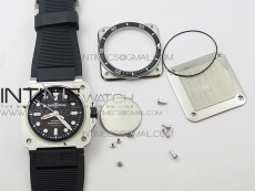 BR 03-92 Diver SS Black Dial on Rubber Strap MIYOTA 9015 (Free Leather)