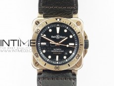 BR 03-92 Diver RG Black Dial on Rubber Strap MIYOTA 9015 (Free Rubber Strap)
